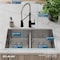 Elkay 18 Gauge SS 31-1/2" x 18-1/2" x 9" Equal Double Bwl Undermount Sink and Faucet Kit w/ Btm Grid and Drain ECTRU31179TFMBC - alternate 2